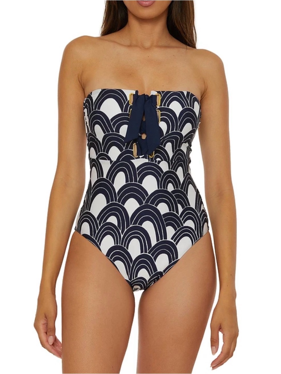 Nwt Trina Turk Arches Lace-Up One-Piece Swimsuit Size 4
